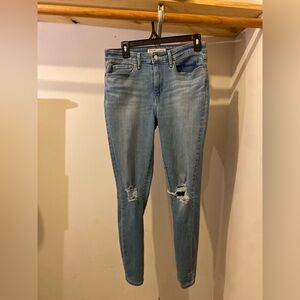 Levi's Light Blue Ripped Skinny Jeans